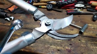 Sharpening PRUNING SHEARS  LOPPERS with A Dremel [upl. by Suolkcin]