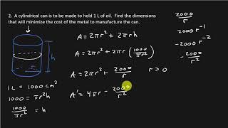 Calculus  Optimization Problems [upl. by Notfilc574]