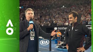 Will Ferrell interviews Roger Federer live on Rod Laver Arena  Australian Open 2018 [upl. by Garaway720]