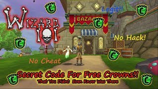 Wizard101  Secret Code For Free Crowns You Didnt Know Was There [upl. by Popper]