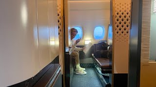 WATCH THIS First Class Etihad A380 LHR to AUH [upl. by Anecuza]