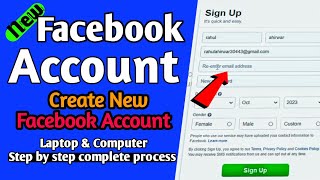 How to create Facebook account on laptop  computer me Facebook account kaise banaye [upl. by Joellyn]