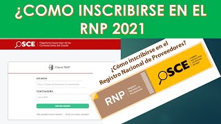 ¿Cómo inscribirse en el Registro Nacional de ProveedoresRNP 2021Paso a paso [upl. by Nnylyak]