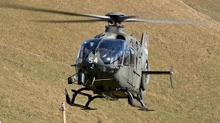 Eurocopter TH05 EC635P2 Swiss Air Force Landing and Takeoff AXALP 2018 AirShow [upl. by Aurita958]