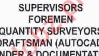 Jobs for Engineers Supervisors Foremen Quantity Surveyors Draftsman Tender amp Documentation [upl. by Ramos]