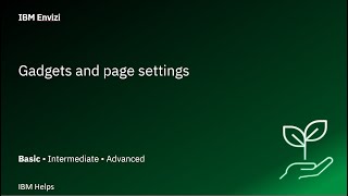 Envizi Gadgets and page settings [upl. by Lenneuq]