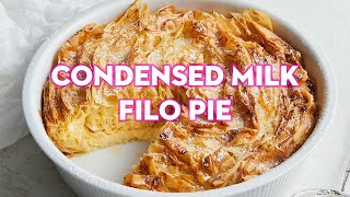 Condensed milk custard filo pie  tastecomau [upl. by Menashem]