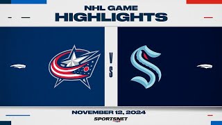 NHL Highlights  Blue Jackets vs Kraken  November 12 2024 [upl. by Eceirahs]