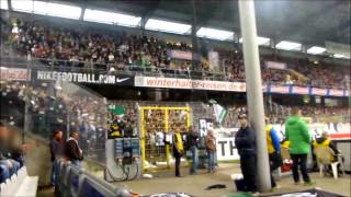 Freiburger Gästekurve mit Borussen fans [upl. by Annaillil]