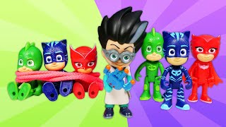 Las aventuras de PJ Masks y Romeo Juguetes de los héroes en pijama Vídeos para niños [upl. by Hurless]