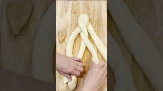 How To Braid The Easiest No Knead Challah Bread 🥖 🥖🥨🍞bread food recipeoftheday shorts [upl. by Strong673]