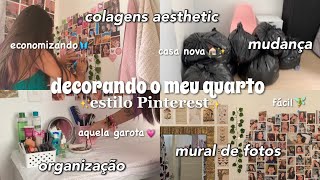 organizando e decorando meu quarto gastando pouco✨ decoração aesthetic 💗 [upl. by Oiramal956]