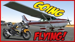 Riding my Ninja 400 to go Flying with Texarkana Flight School [upl. by Lenora212]