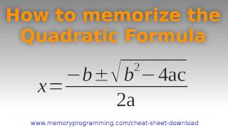 How To Memorize The Quadratic Formula [upl. by Erroll]