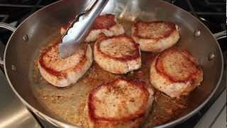 Apple Cider Glazed Pork Chops  Boneless Pork Chops with Apple Cider Reduction Sauce [upl. by Eirol]