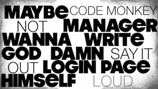 Code Monkey Jonathan Coulton Lyrics Kinetic Typography shorter version [upl. by Bryana618]