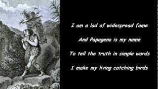 Papageno  Magic Flute Titled English version [upl. by Mohandas]