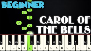 Carol Of The Bells  BEGINNER PIANO TUTORIAL  SHEET MUSIC by Betacustic [upl. by Dlanor948]