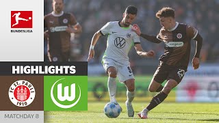 Pauli Makes Life Difficult For Wolves  FC St Pauli  VfL Wolfsburg 00  Highlights  MD 8 – BL [upl. by Relly]