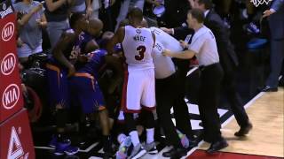 Hassan Whiteside amp Alex Len FIGHT Suns vs Heat March 2 2015 [upl. by Mallin]