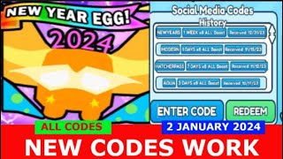 NEW UPDATE CODES 🎇EVENT Free Hatchers ROBLOX  ALL CODES  JANUARY 2 2024 [upl. by Gwynne966]