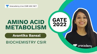 Amino Acid Metabolism  Biochemistry CSIR  GATE 2022  Avantika Bansal  Unacademy Live CSIR [upl. by Attekahs414]