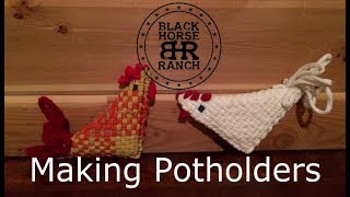 Weaving Loop Loom Potholders [upl. by Ezitram]