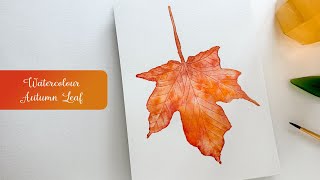 Easy Watercolour Autumn Leaf Painting 🍁 [upl. by Ardnuahc]