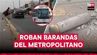 Roban barandas de obra del Metropolitano en paralización [upl. by Ellimaj]