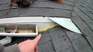 REPAIRING A ROOF LEAK  SHINGLED VALLEY RETURN [upl. by Eleonora]