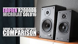 Microlab Solo 16 vs Edifier R2000DB  Sound amp Frequency Response Comparison [upl. by Ahseyn]