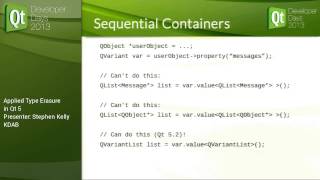 QtDD13  Stephen Kelly  Applied Type Erasure in Qt 5 [upl. by Itra]