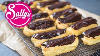 Éclairs mit italienischer Vanillecreme und Schokoladenüberzug  Brandteig  Sallys Welt [upl. by Yakcm]