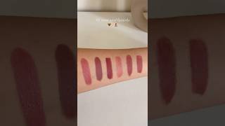 Most used lipsticks swatches lipstickswatch brown neutral highend drugstore makeup viral [upl. by Aleina]