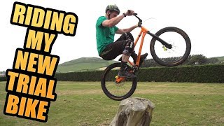 I TRIED RIDING MY NEW TRIAL BIKE [upl. by Raffaj]