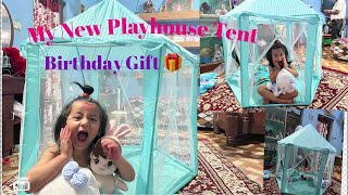 My New Playhouse Tent 🎁 Princess Castle Play Tent Birthday Gift [upl. by Maya]