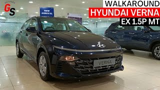 Hyundai Verna EX Base Model  2024 Verna Base Model Starry Night Walkaround Features  GotSpeed [upl. by Farr748]