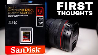 Canon EOS R5 CFexpress and the SanDisk 512GB Card First Thoughts [upl. by Okemak]