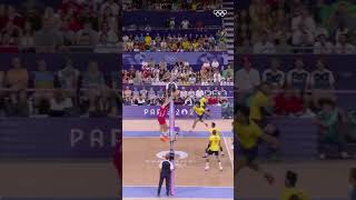 Nothing but pure hustle and precision from Team Brazil at Paris2024 🏐🔥Olympics [upl. by Kellby934]