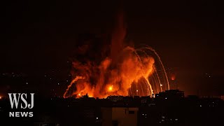 Watch Explosions Hit Gaza as Israel Launches Overnight Strikes  WSJ News [upl. by Lebasy]