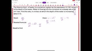 Related rates of change example 2 [upl. by Vite354]