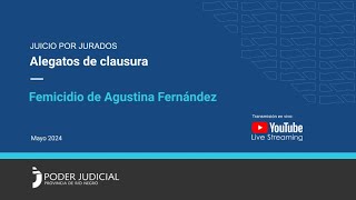 Alegatos de clausura en el juicio por jurados femicidio de Agustina Fernandez [upl. by Baillie]