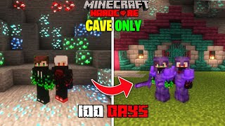 We Survived 100 Days In CAVE Only World In Minecraft Hardcore  Duo 100 Days [upl. by Riamu479]