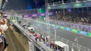 F2 2021  Saudi Arabian GP  Huge crash at the start [upl. by Phelgen]