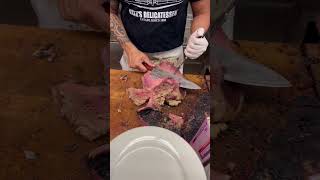 Katz’s Delicatessen World Famous New York City Deli  slicing corned beef for Reuben sandwich rye [upl. by Fortune]