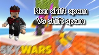 Roblox Skywars  Non shift spam vs shift spam [upl. by Aroel]