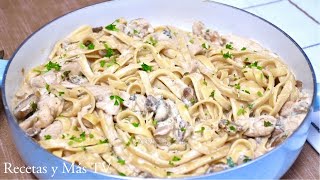 Fettuccine Alfredo con Pollo prepará Salsa Alfredo en casa con pocos ingredientes [upl. by Aria53]