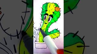 COMO DIBUJAR UN CACTUS KAWAII 🌵 dibujos kawaii faciles 🌵 como dibujar cosas kawaii [upl. by Florida]