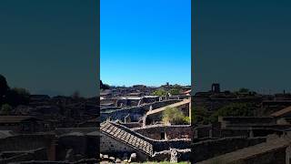 Awesome view of the ruins of Pompeii and Mt Vesuvius on a clear day shorts [upl. by Enaz877]