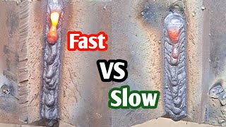 6013 vertical welding practice fast vs slow weaving [upl. by Gehman]